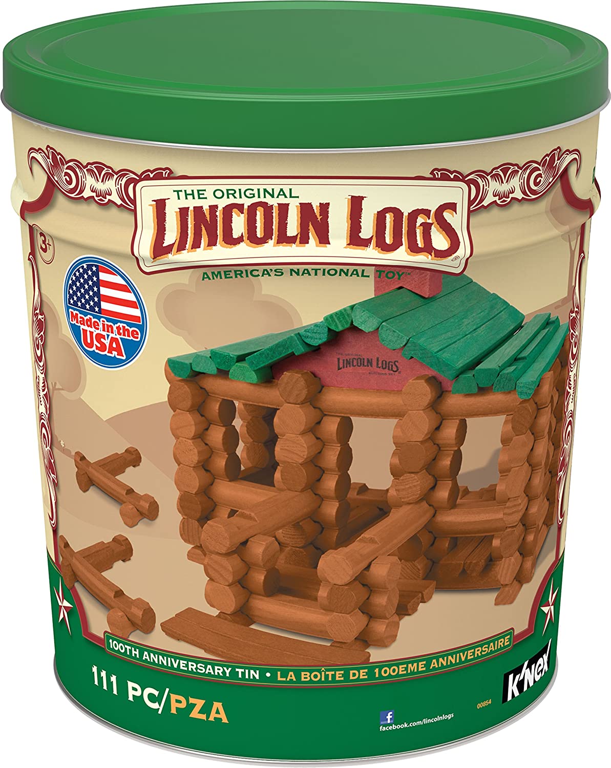 Lincoln Logs 100th Anniversary Tin — one of the original STEAM toys